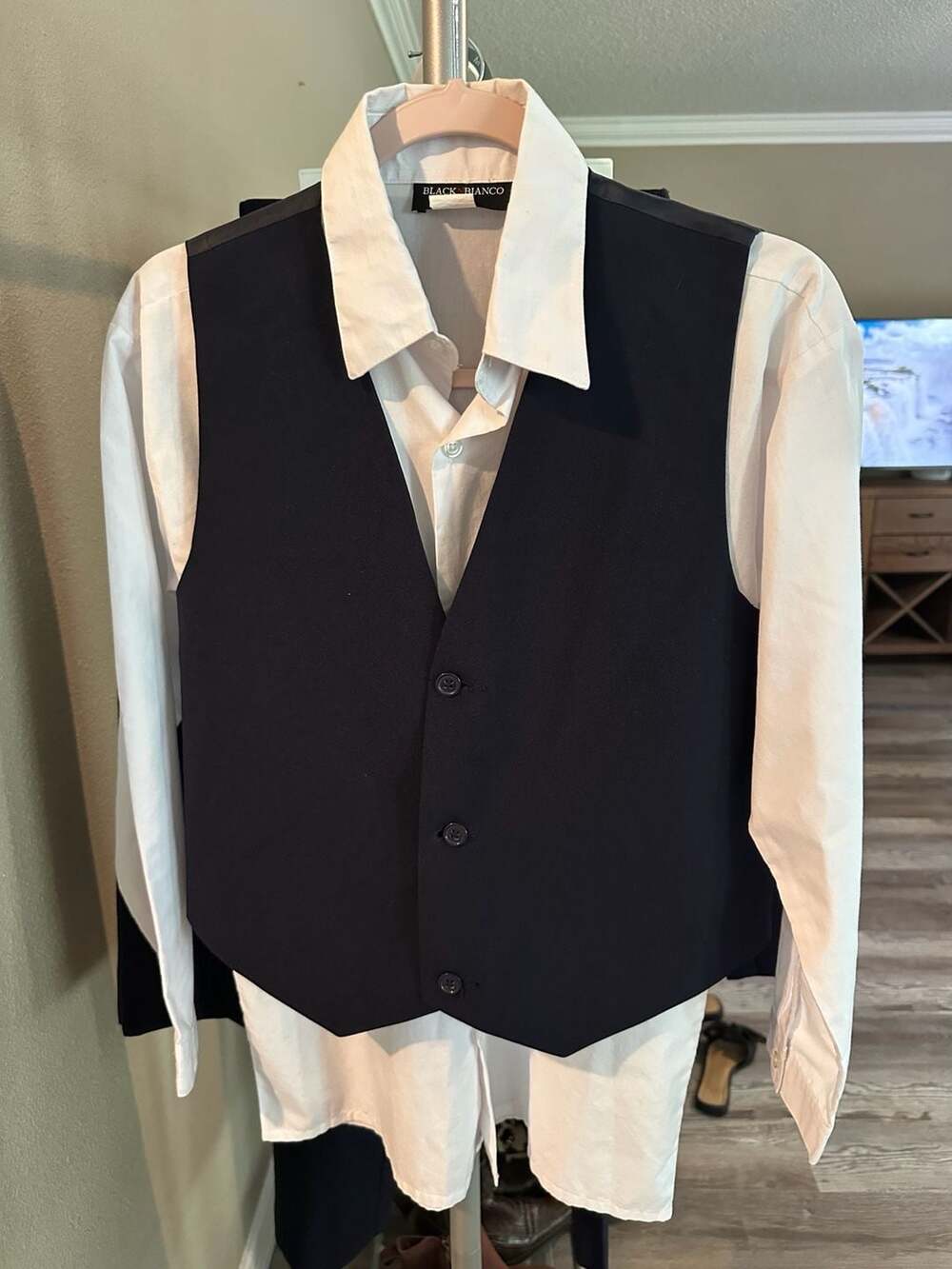 Black N Bianco Boys Formal Suit Set with Blazer, Vest, and Dress Shirt, Size 16